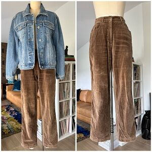 Vintage 90’s Straight Leg Brown Velvet Jeans